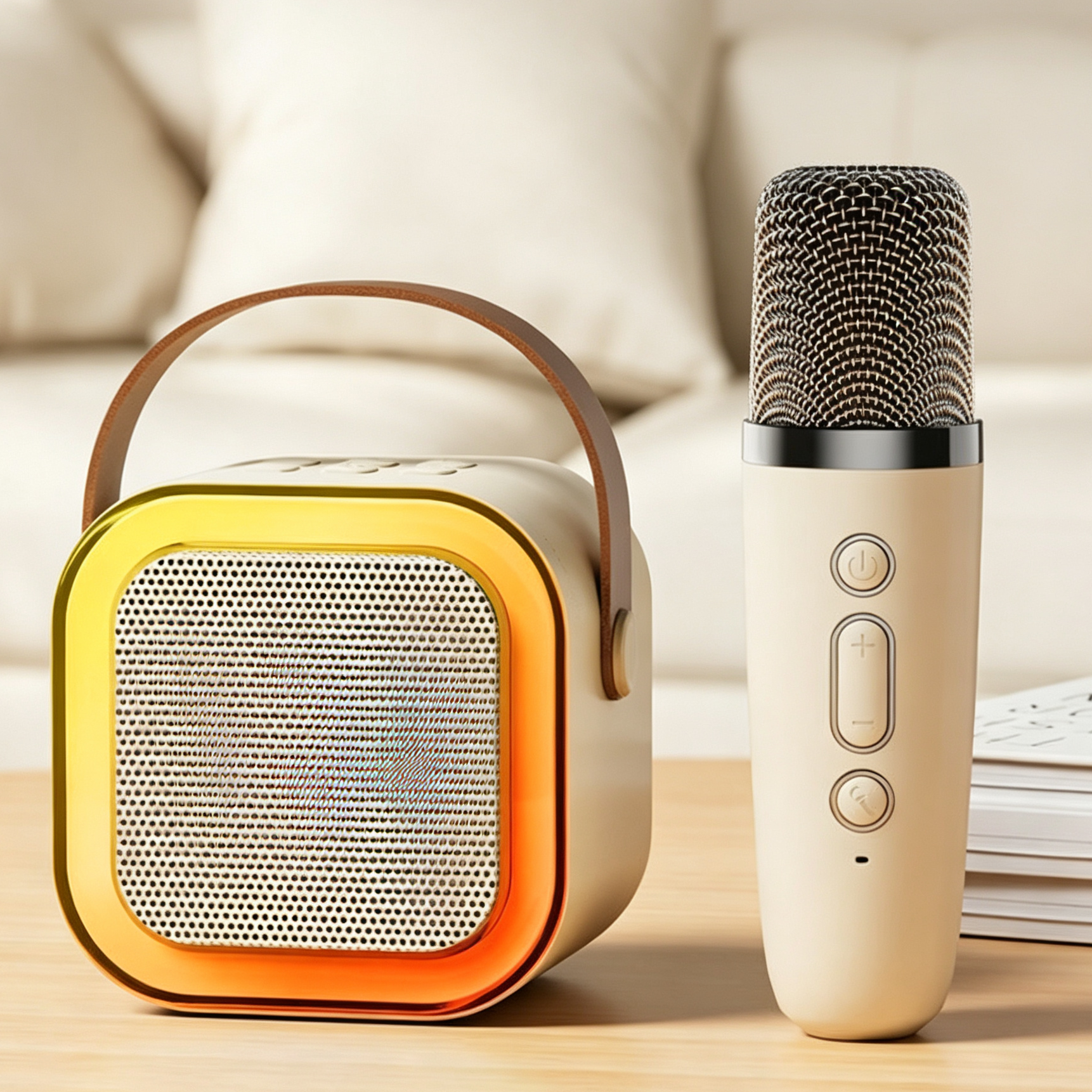 Portable Karaoke Speaker System with Dual Wireless Mics